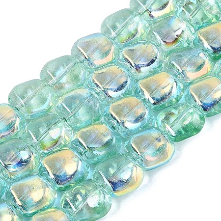 Electroplate Transparent Glass Beads Strands EGLA-N057-02A-02-1