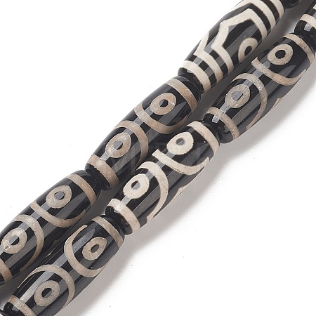 Tibetan Style dZi Beads Strands TDZI-G012-33-1