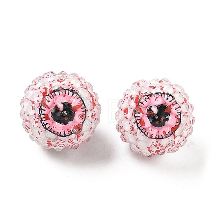 Round Resin Rhinestone Beads OACR-Z035-01B-1
