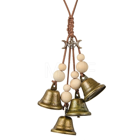 Iron Witch Bells for Door Knob Protection HJEW-JM02193-1