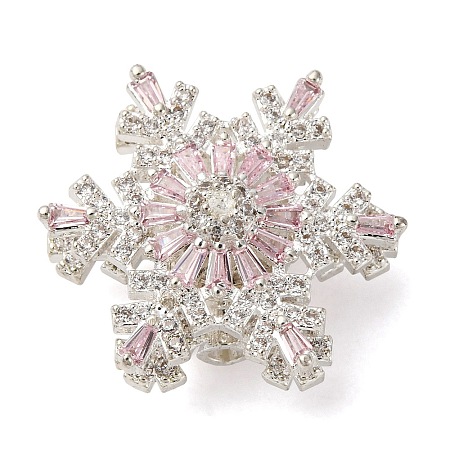 Brass Micro Pave Cubic Zirconia Beads KK-D378-19P-02-1