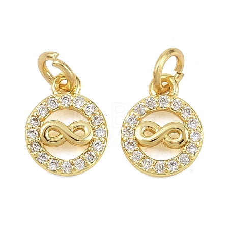 Brass Micro Pave Clear Cubic Zirconia Pendants KK-D218-14G-1