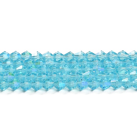 Transparent Electroplate Glass Beads Strands GLAA-F029-2mm-D20-1