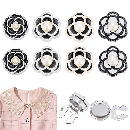 8Pcs 4 Styles Alloy Cufflinks HJEW-PH02564-1