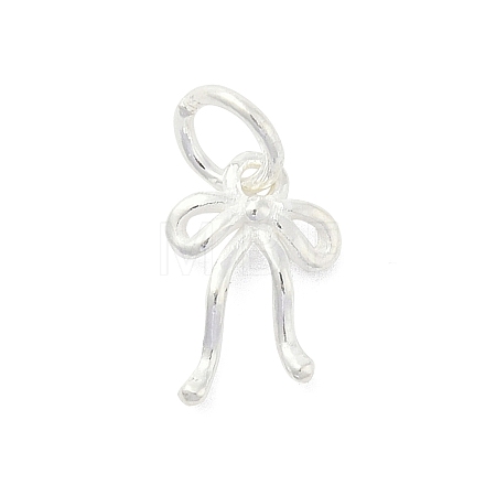 925 Sterling Silver Bowknot Charms with Jump Rings STER-M021-01S-02-1
