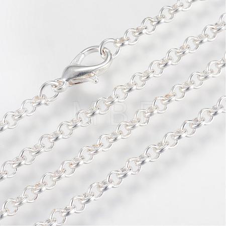 Iron Rolo Chains Necklace Making MAK-R015-45cm-S-1