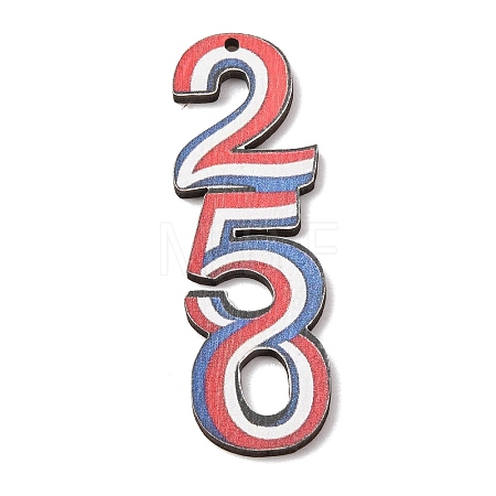 Independence Day Printed Wooden Big Pendants WOOD-B012-01C-1