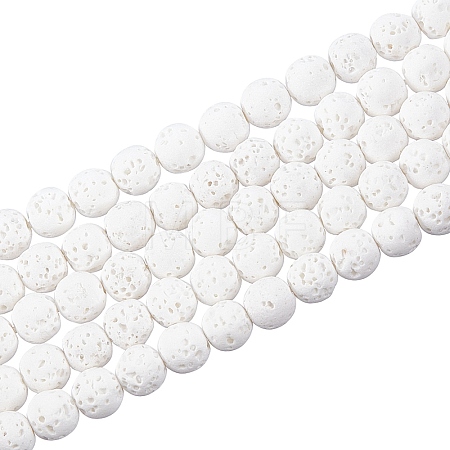 Synthetic Lava Rock Beads Strands G-S247-6mm-08-1-1