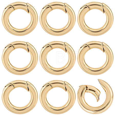 10Pcs Brass Spring Gate Rings KK-BBC0022-07B-1