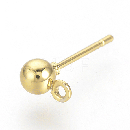Iron Ball Stud Earring Findings KK-R071-09G-1