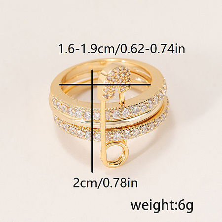 Brass Micro Pave Cubic Zirconia Finger Rings FA7520-5-1