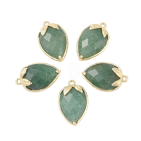 Natural Green Aventurine Faceted Pendants G-M431-06G-15-1