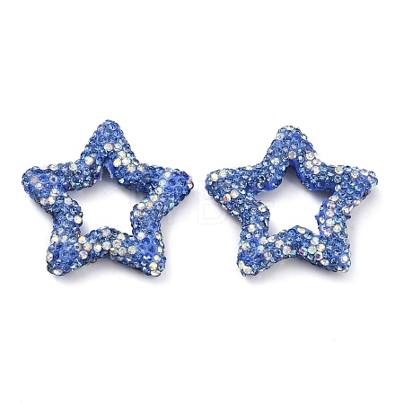 Star Shape Polymer Clay Rhinestone Beads CLAY-NH0001-06H-1