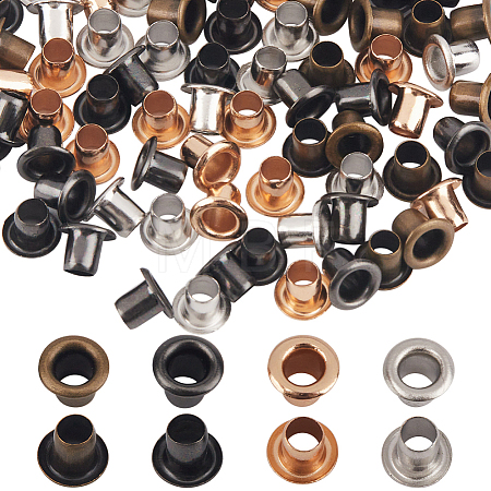 400Pcs 4 Colors Brass Grommet Eyelet Findings FIND-GF0006-42B-1