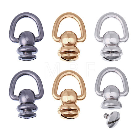 6Pcs 3 Colors Brass Ball Studs Rivets KK-CA0003-67-1