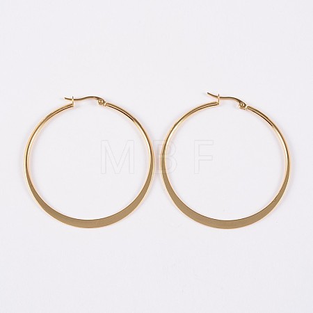 304 Stainless Steel Hoop Earrings EJEW-P040-20-B-1