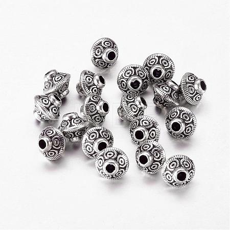 Tibetan Style Antique Silver Tone Bicone Alloy Spacer Beads X-LF1152Y-NF-1