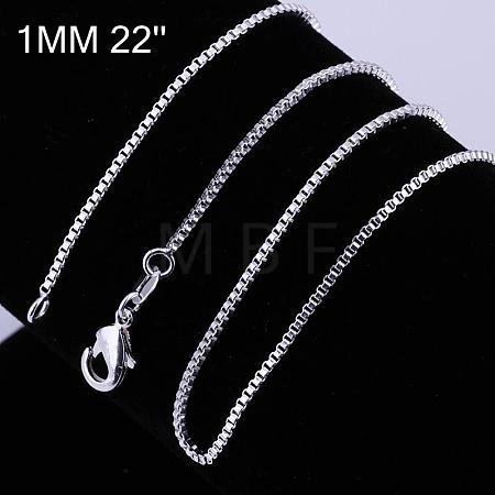 Brass Box Chain Fine Necklaces NJEW-BB10849-22-1
