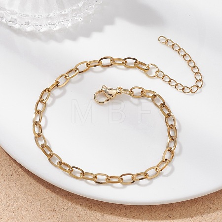 304 Stainless Steel Cable Chain Bracelets for Women BJEW-JB12687-1