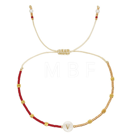 Glass Seed Beads Braided Bead Bracelets TY7987-22-1