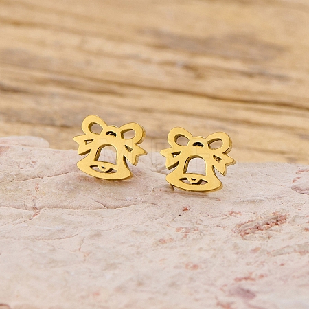 304 Stainless Steel Stud Earrings X-EJEW-I321-01G-02-1