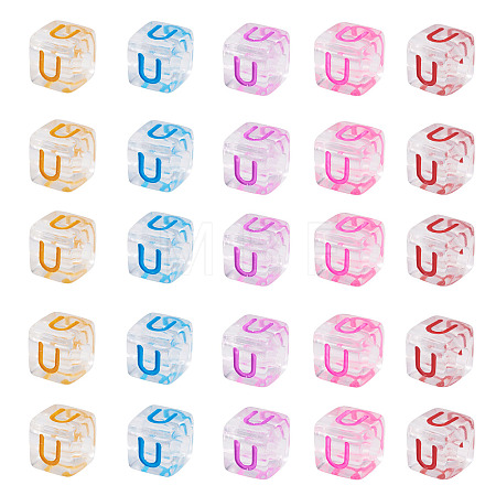 50Pcs Acrylic European Beads MACR-TADJ0001-13U-1