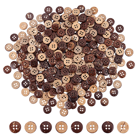 300Pcs Coconut Buttons BUTT-ME0001-25B-1