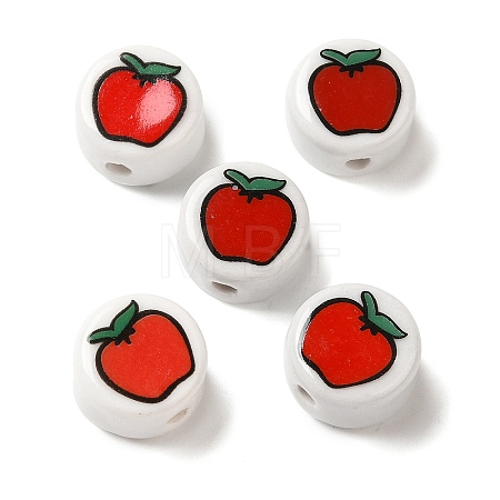 Christmas Theme Glazed Porcelain Beads PORC-NH0001-01B-1