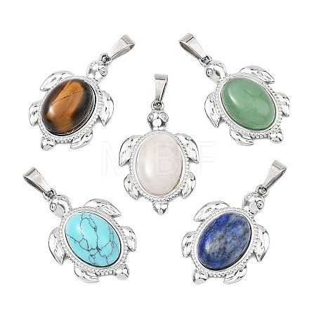 Natural & Synthetic Mixed Stone Pendants PALLOY-JF05695-02-1