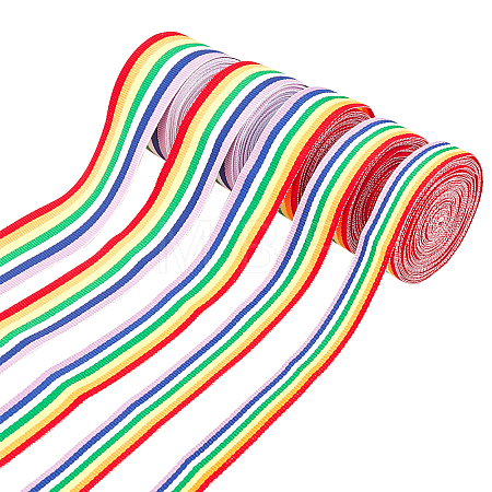Stripe Double Face Rainbow Ribbon OCOR-FG0001-06-1