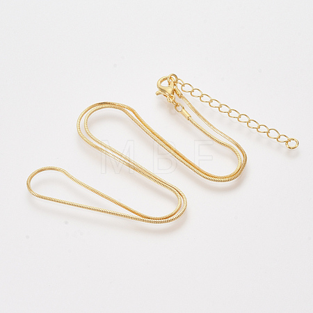 Brass Square Snake Chain Necklace Making MAK-T006-10A-G-1