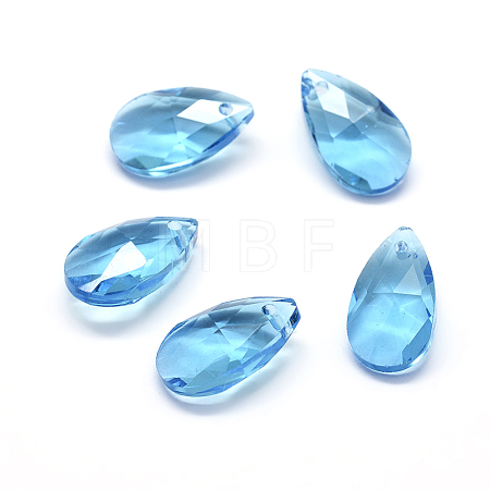 Faceted Glass Pendants GLAA-F069-S-A13-1