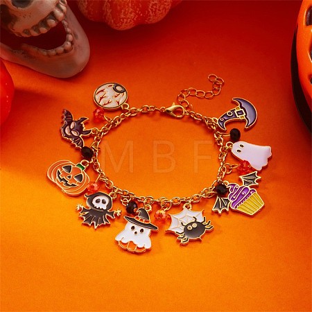 Halloween Alloy Enamel Charm Bracelets FS-WG2C6A9-03-1