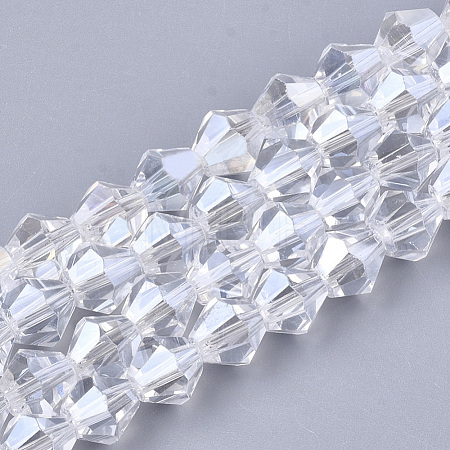 Electroplate Glass Beads Strands EGLA-Q118-6mm-A15-1