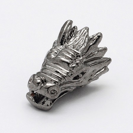 Dragon Head Alloy Beads PALLOY-O059-04-1