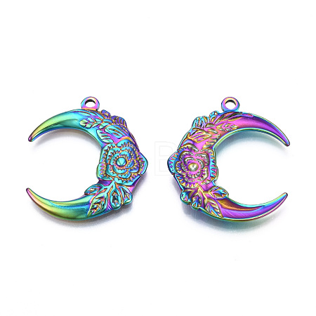 Ion Plating(IP) 201 Stainless Steel Pendants STAS-N098-066M-1