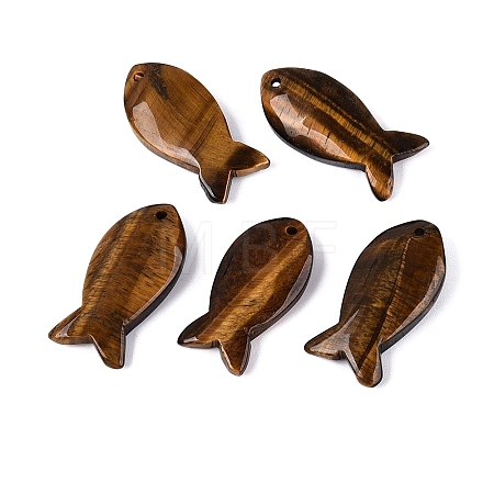 Natural Tiger Eye Pendants G-G275-01C-1