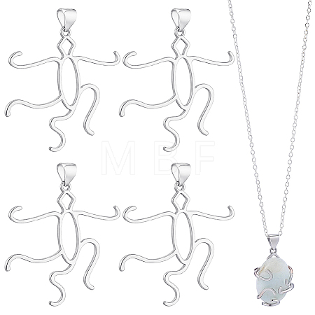 4Pcs Brass Pendant Cabochon Settings KK-WR0001-96B-P-1
