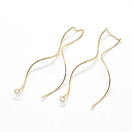 Brass Chain Stud Earring Findings KK-T032-173G-1