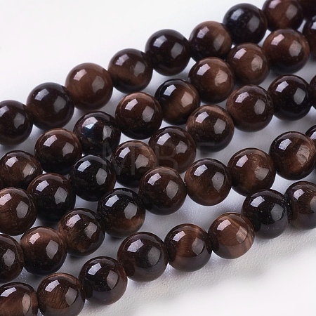 Natural Red Tiger Eye Beads Strands G-C076-4mm-1D-1