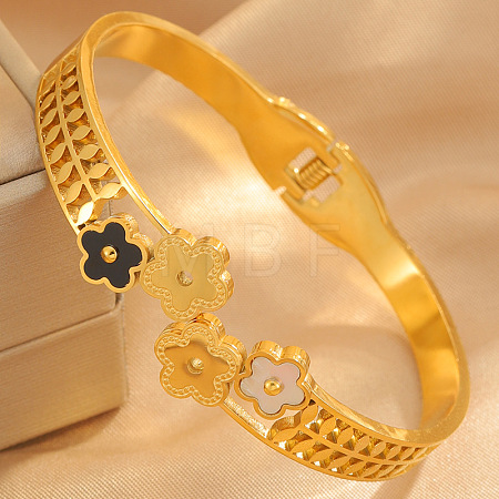 304 Stainless Steel & Acrylic Hinged Bangles for Women WG97382-01-1