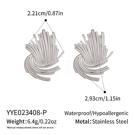 304 Stainless Steel Stud Earrings for Women AD5502-2-1