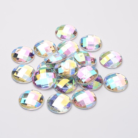 Imitation Taiwan Acrylic Rhinestone Flat Back Cabochons GACR-D002-18mm-17-1