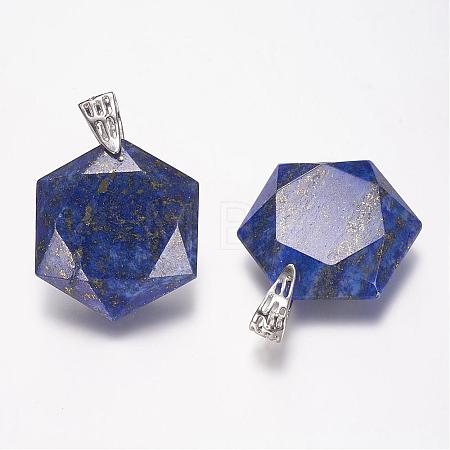Natural Dyed Lapis Lazuli Gemstone Pendants G-E338-09C-1