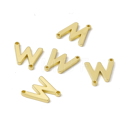 Rack Plating Brass Letter Connector Charms KK-C007-38G-W-1