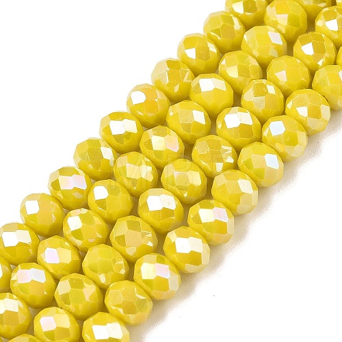 Electroplate Glass Beads Strands EGLA-A044-P6mm-B04-1