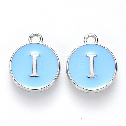 Platinum Plated Alloy Enamel Charms ENAM-S118-04I-P-1