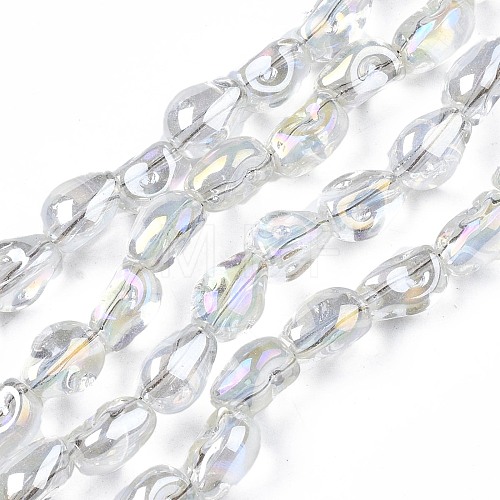 Electroplate Transparent Glass Beads Strands EGLA-N006-028-A04-1