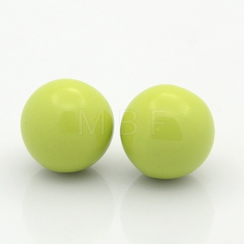 No Hole Spray Painted Brass Round Ball Beads Fit Cage Pendants KKB-J001-07-1