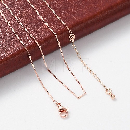 Brass Link Chain Necklaces for Women NJEW-D302-35RG-1